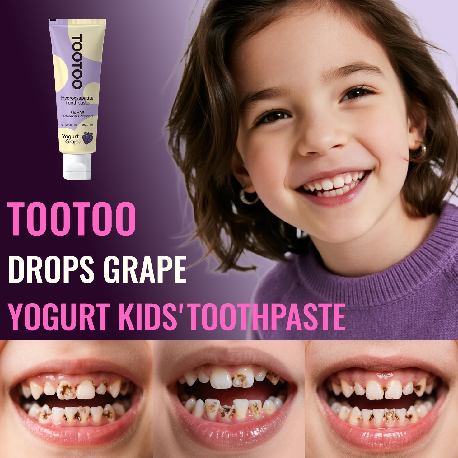 Kids Fluoride‑Free Toothpaste with Hydroxyapatite 120g